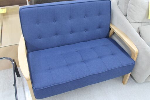 ベンチソファー　　2人掛け　ブルー