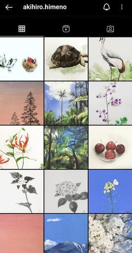 日本画（水彩画）小ぶりな作品から大型作品まで。注文を受けてのオリジナル制作も可能