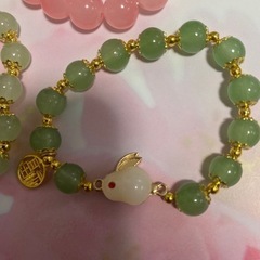 中国 うさぎの数珠ブレスレット 3点セットの画像