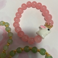 中国 うさぎの数珠ブレスレット 3点セットの画像