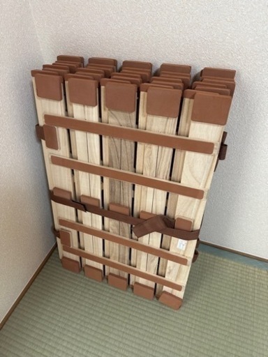軽量4つ折り桐すのこベッド　ダブル