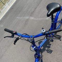 値下げ☆ほぼ未使用　6段変速付き　折りたたみ自転車　ブルーの画像