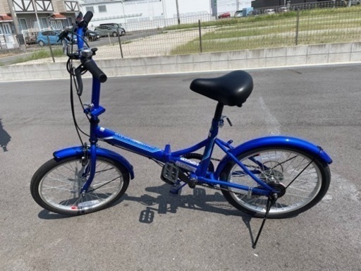 値下げ☆ほぼ未使用　6段変速付き　折りたたみ自転車　ブルー