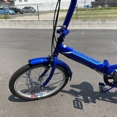 値下げ☆ほぼ未使用　6段変速付き　折りたたみ自転車　ブルーの画像