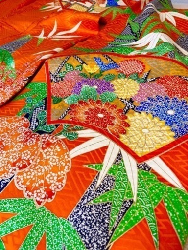 成人式振袖(朱色)＋長襦袢