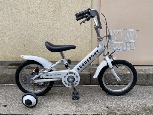 14インチ子供用自転車　補助輪つき　白