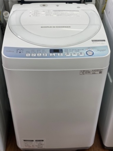 送料・設置込み　洗濯機　7kg SHARP 2019年