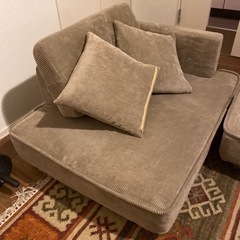 カウチソファ コンパクト カウチ ソファ セット 合皮 コーデュロイ ヴィンテージ おしゃれ レトロ ブルックリン 日本製 和楽 2P 2人掛け ソファーベッド オットマン ロー ソファー カウチソファー ローソファ 連結 組み合わせ l字 コーナーかわいい 北欧 一人暮らし の画像