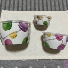 可愛い♡陶器のタッパー　マカロン柄　3個セット