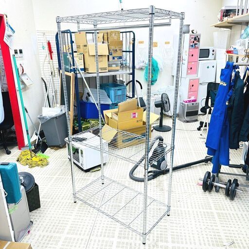 1/21家具 メタルラック 3段 スチール 収納 ハンガーラック