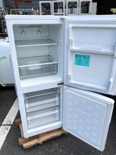 北九州市内配送無料　保証付き　ハイアール Haier JR-NF148A W [ファン式 冷蔵冷凍庫 148L 右開き 2ドア ホワイ