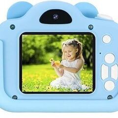 ☆AOMEVOLEO キッズカメラ 2000万画素 青 かわいいネズミ◆多機能子供用カメラの画像