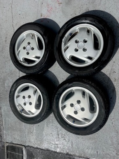 ホンダ バモス 純正 ホイール 13×4J +45 PCD100 4H TRANPATH LuK 155/65R13 2016年製造　溝約5ミリ