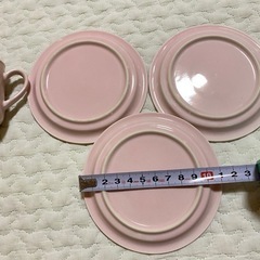 陶器ティー・コーヒーカップ・ソーサー3点セット　おままごとにもの画像