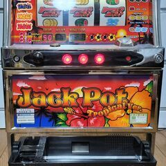 【パチスロ実機】岡崎産業★ジャックポット・トロピカルバージョン【コイン不要機付】希少台・レアの画像
