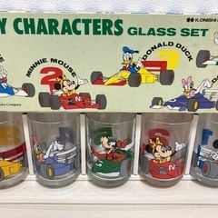 未使用★レア レトロ ディズニーキャラクターグラスセット Disney