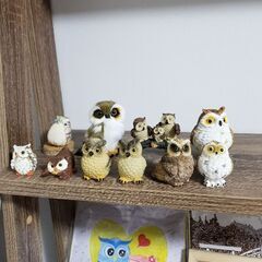 商談中。人気商品。早い者勝ち。残りわずか。フクロウグッズ。