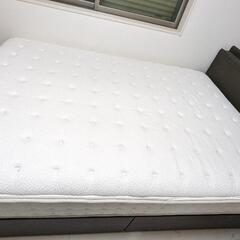 ダブルベッド　収納付きフレーム　電源タップあり　ニトリNスリープの画像