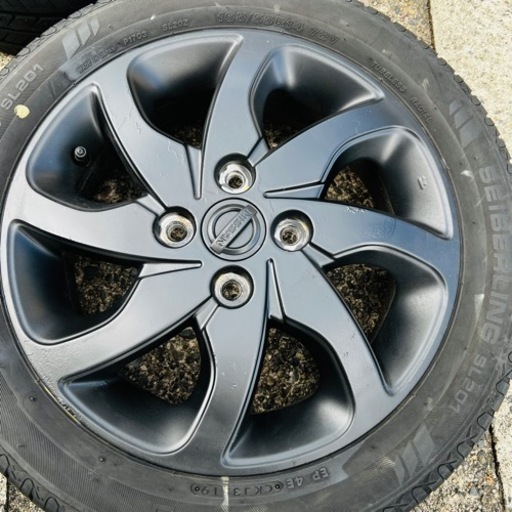 165/55R14 ルークス/パレットsw純正タイヤホイール マットブラック