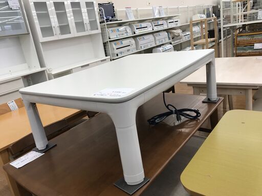 ★ジモティ割あり★  こたつテーブル 白 H37×W96×D76 クリーニング済み KJ3123