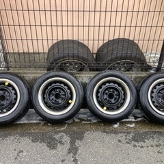 日産純正　13インチ鉄チン　そこそこ太め　トリムリング付き　軽に流用　