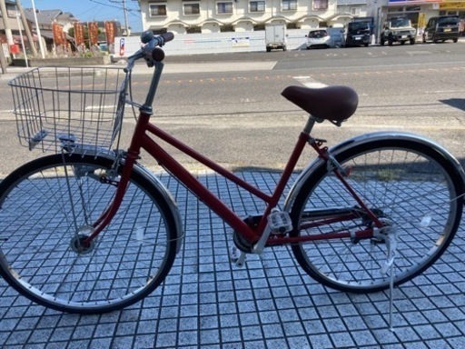 26インチ自転車】シティサイクル LEDオートライト付 変速なし 前カゴ 