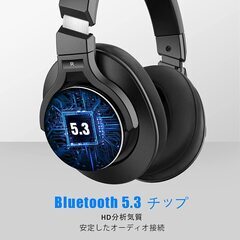 ヘッドホンノイズキャンセリング ワイヤレス Bluetooth ブルートゥースヘッドフォン 40時間 ワイヤレスイヤホン マイク付きの画像