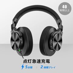 ヘッドホンノイズキャンセリング ワイヤレス Bluetooth ブルートゥースヘッドフォン 40時間 ワイヤレスイヤホン マイク付きの画像
