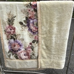 引渡済 中古　２枚合わせふわふわ毛布　オフホワイト系の画像