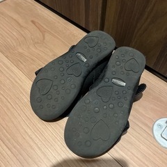 17cm 黒ラメ　ストラップシューズ　の画像