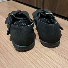 17cm 黒ラメ　ストラップシューズ　の画像