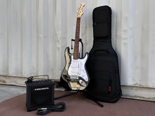 プレイテック◇エレキギター◇初心者入門セット◇ギターケース・スタンド・アンプまとめてセット！K834