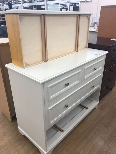 ★ジモティ割あり★  収納棚 白 H85×W109×D50 クリーニング済み KJ3147