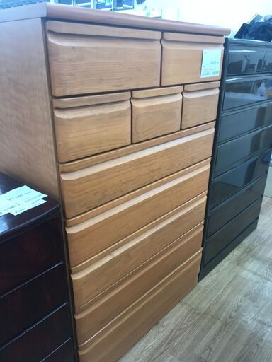 ★ジモティ割あり★  タンス ナチュラル H140×W88×D45 クリーニング済み KJ3148