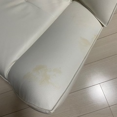 天然本革 ホワイト一人掛けソファ 回転 アサヒ Beak ビークの画像