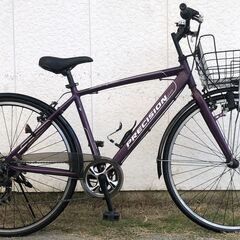 PRECISION 700C クロスバイク カゴ付き・ドロヨケ付き・LEDダイナモライト付き