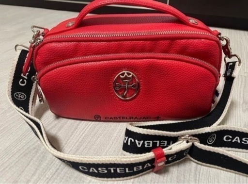 カステルバジャック ハロゲン ミニショルダーバッグ  レッド