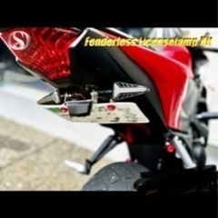 フルステンレス　ウインカーリレー付き　フェンダーレス　裏ペタ　LEDウインカー付の画像