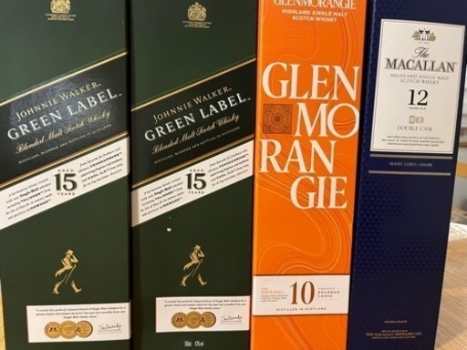 ウイスキー　マッカラン、ジョニーウォーカー、グレンモーレンジ