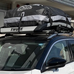 【値下げ】★Thule Trail M / トレイルth823 /スーリー /ルーフラック/キャリアバスケット★ネット、ルーフバッグ付★の画像