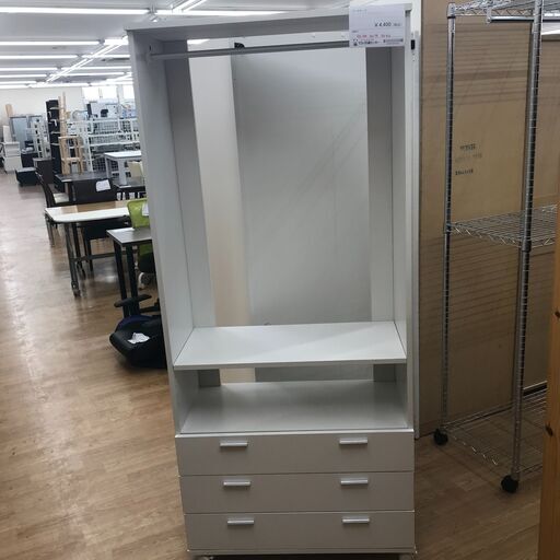 ★ジモティ割あり★  ワードローブ ホワイト H180×W79×D40 クリーニング済み KJ3150