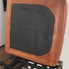 値下不可【ACME FURNITURE】本革×アイアン　オットマンの画像