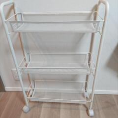 キャスター付き三段メッシュラック