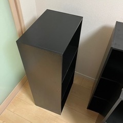 カラーボックス黒色3段4個までの画像