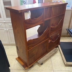欅？ 茶棚 茶箪笥 シェルフ ラック 骨董 キャビネットの画像