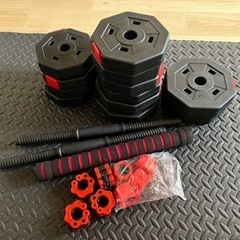 バーベルになる。ダンベル 5kg 10kg 15kg 20kg ２個セット の画像