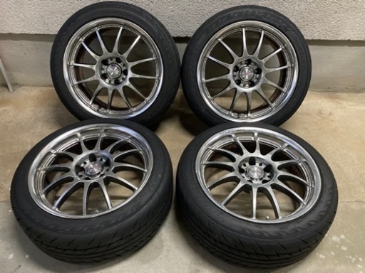 WORK 戦 18インチ 8j 9j 114.3 ファイナリスト 595EVO 225/45R18 2023年製 バリ山！