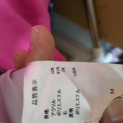 ピンクフード付きコート　Mサイズの画像