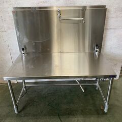 ステンレス ガスコンロ台 蛇口付き バックガードあり 厨房 作業...