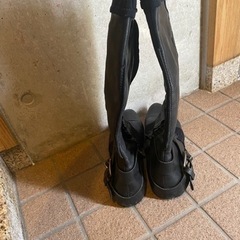 (移住の為格安】フランス製　仏製 ハンドメイド 本革 ロングブー...